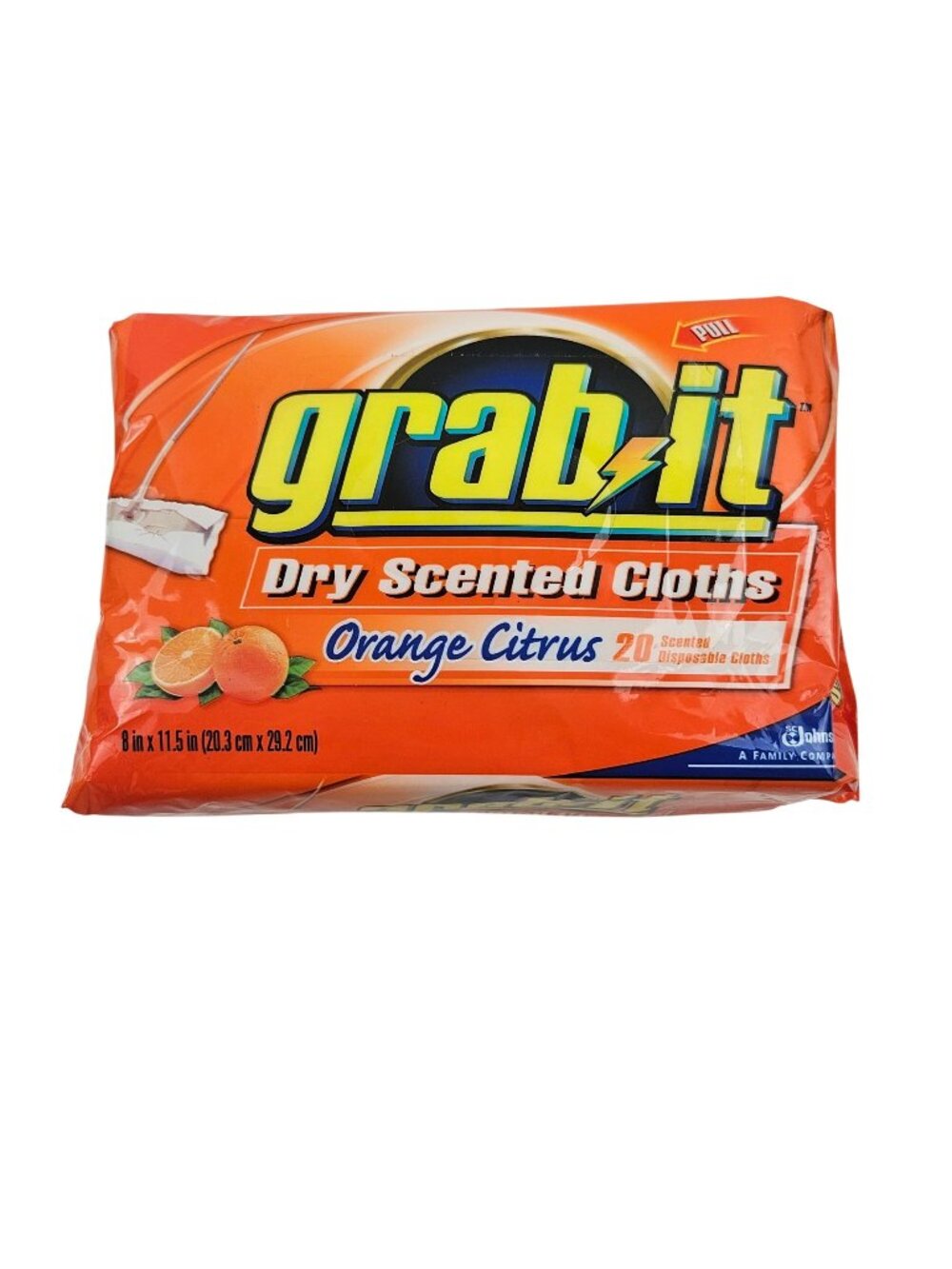 SC Johnson Pledge Grab It Cloths Dry Orange Citrus Scented Discontinued Vintage